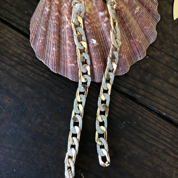 Alquimia Jewelry - DIAMOND PAVED CHUNKY LINK LARGE EARRINGS